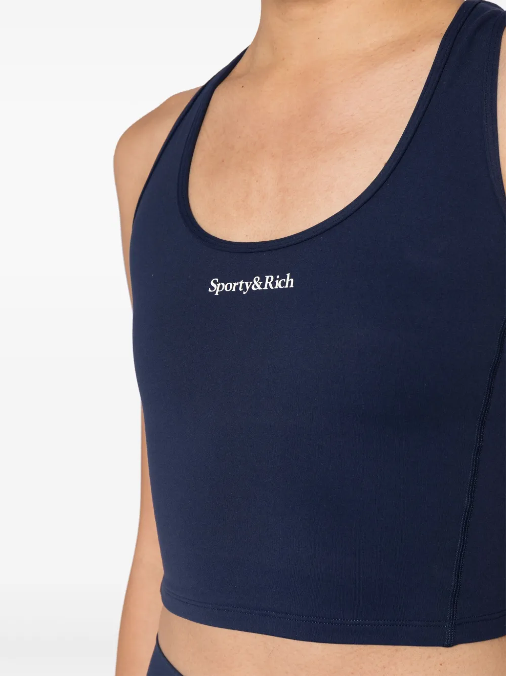 Sporty & Rich Tanktop met logoprint Blauw