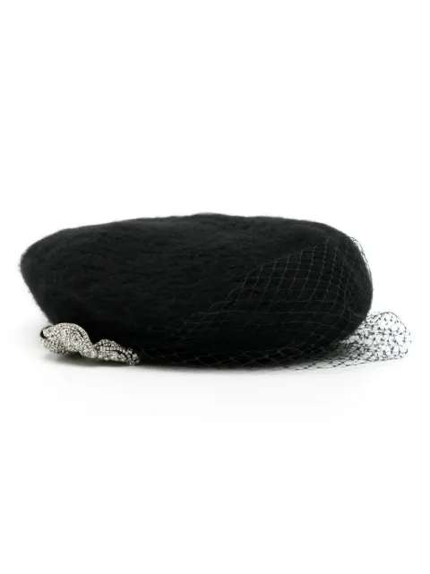 Jennifer Behr crystal-embellished voilette beret