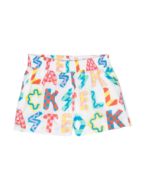Stella McCartney Kids logo-letters print elasticated-waistband shorts