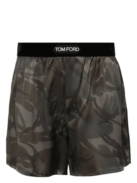 TOM FORD corbata de seda con estampado militar