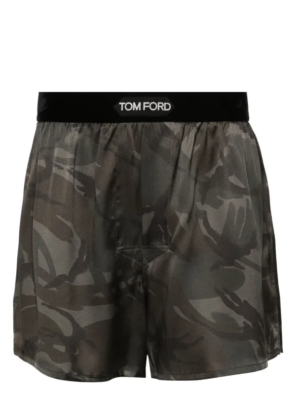 TOM FORD camouflage-pattern Silk Boxer Briefs Green FARFETCH IN