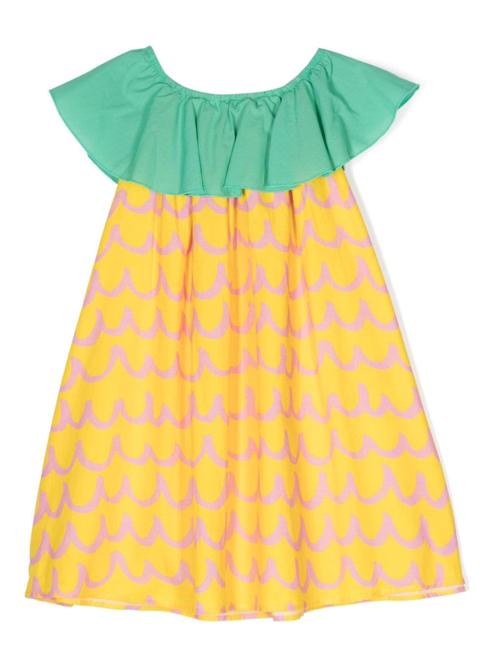 Shop Stella Mccartney Pineapple Intarsia-knit Cotton Dress In Yellow