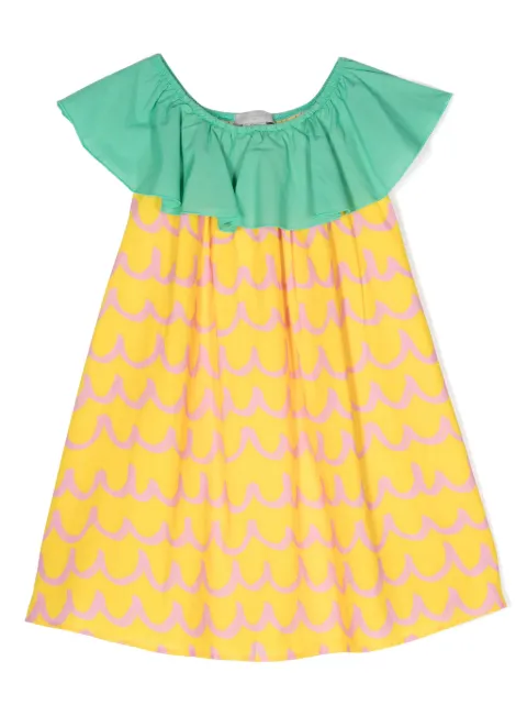 Stella McCartney Kids Pineapple intarsia-knit cotton dress