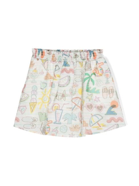 Stella McCartney Kids illustration-style print skirt