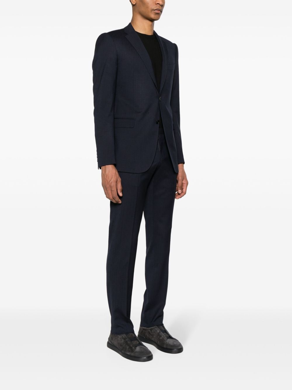 Shop Emporio Armani Virgin Wool Single-breasted Suit In Blue