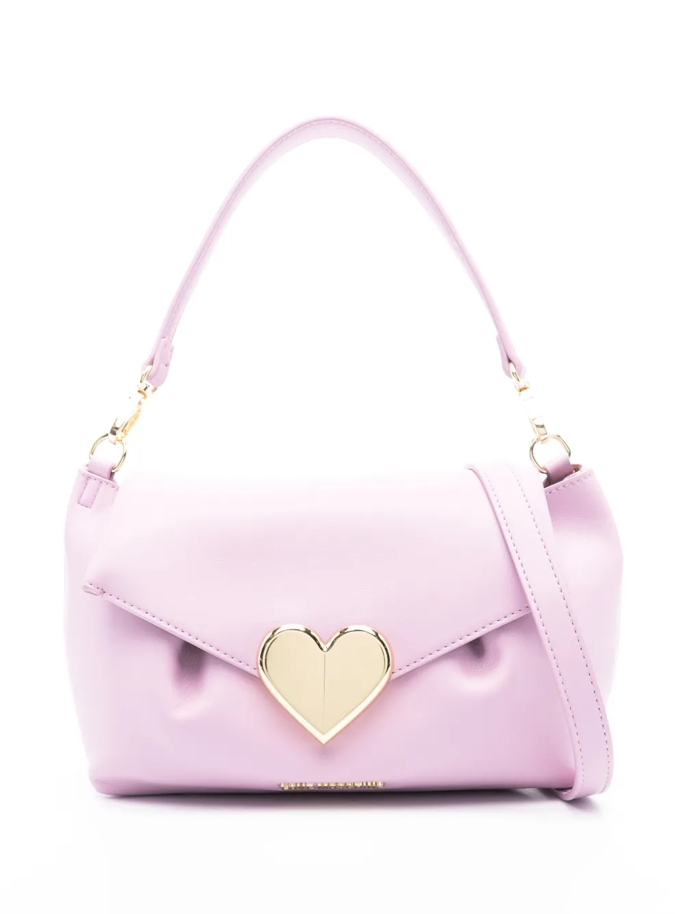 Love Moschino Heart-plaque Shoulder Bag In Purple