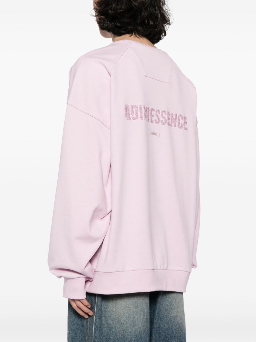 Juun.J Sweater met geborduurd logo Roze