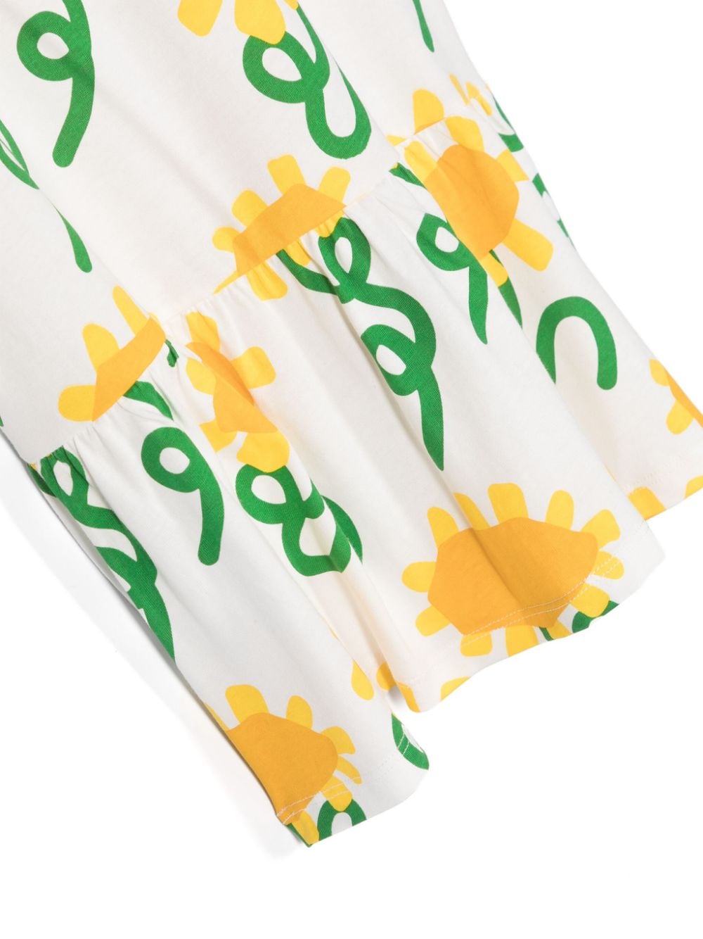 Stella McCartney Kids Jersey midi-jurk met zonnebloemprint Wit