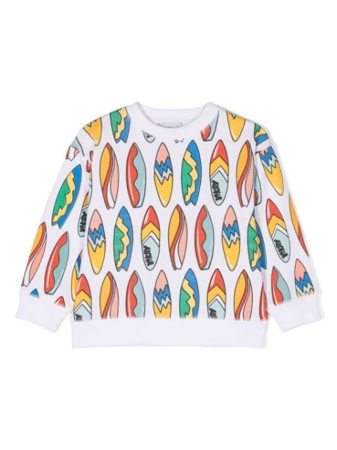Stella McCartney Kids Surfboard-print cotton sweatshirt