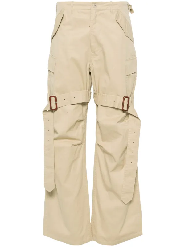 R13 wide-leg Cotton Cargo Trousers Neutrals FARFETCH VN