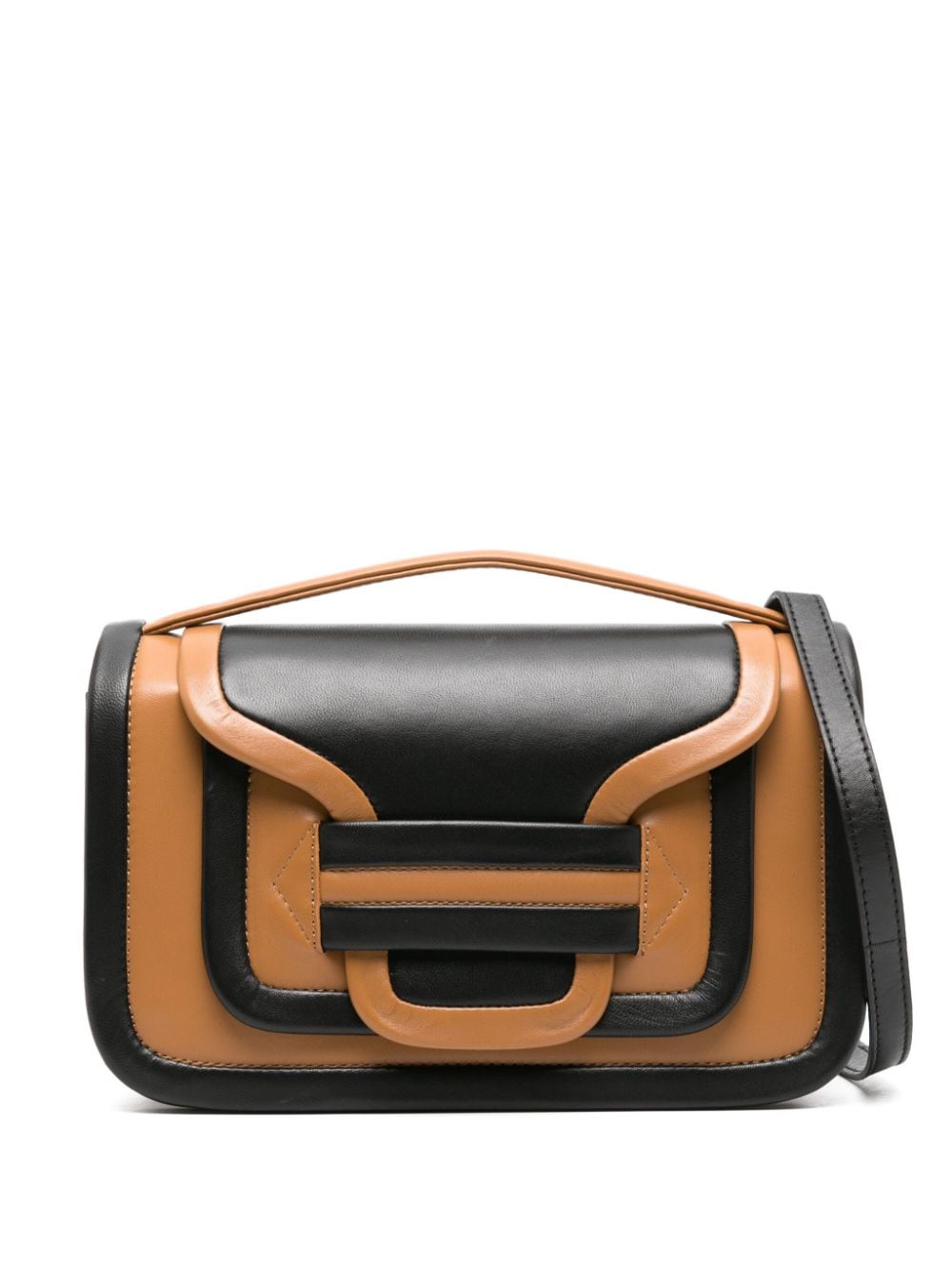 Shop Pierre Hardy Alpha Leather Crossbody Bag In Brown