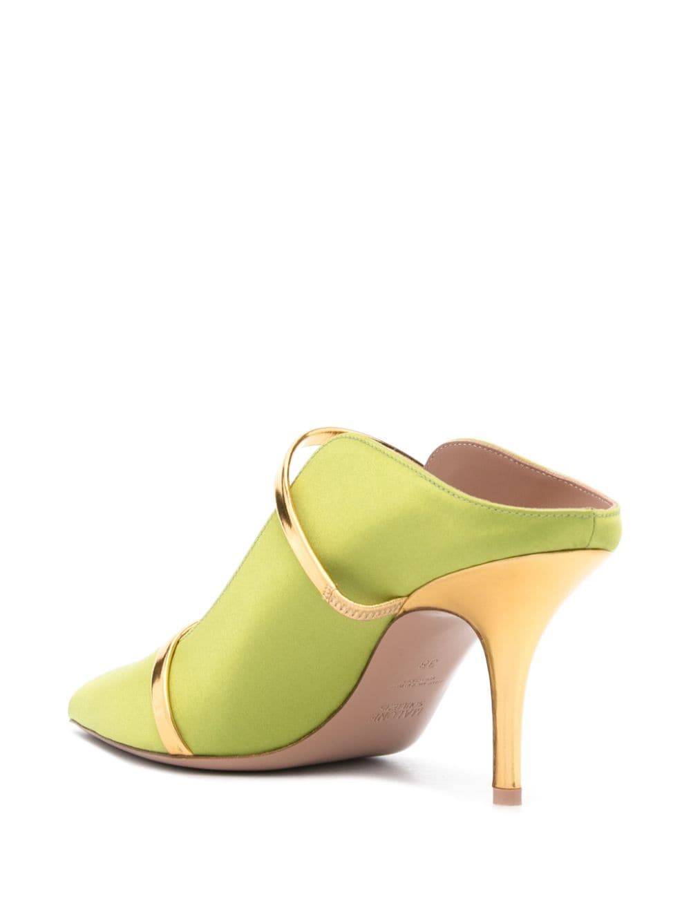 Shop Malone Souliers Maureen 70mm Satin Mules In Green