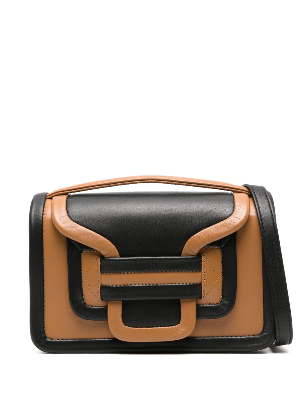 Pierre Hardy Small Alpha Leather Crossbody Bag In Brown