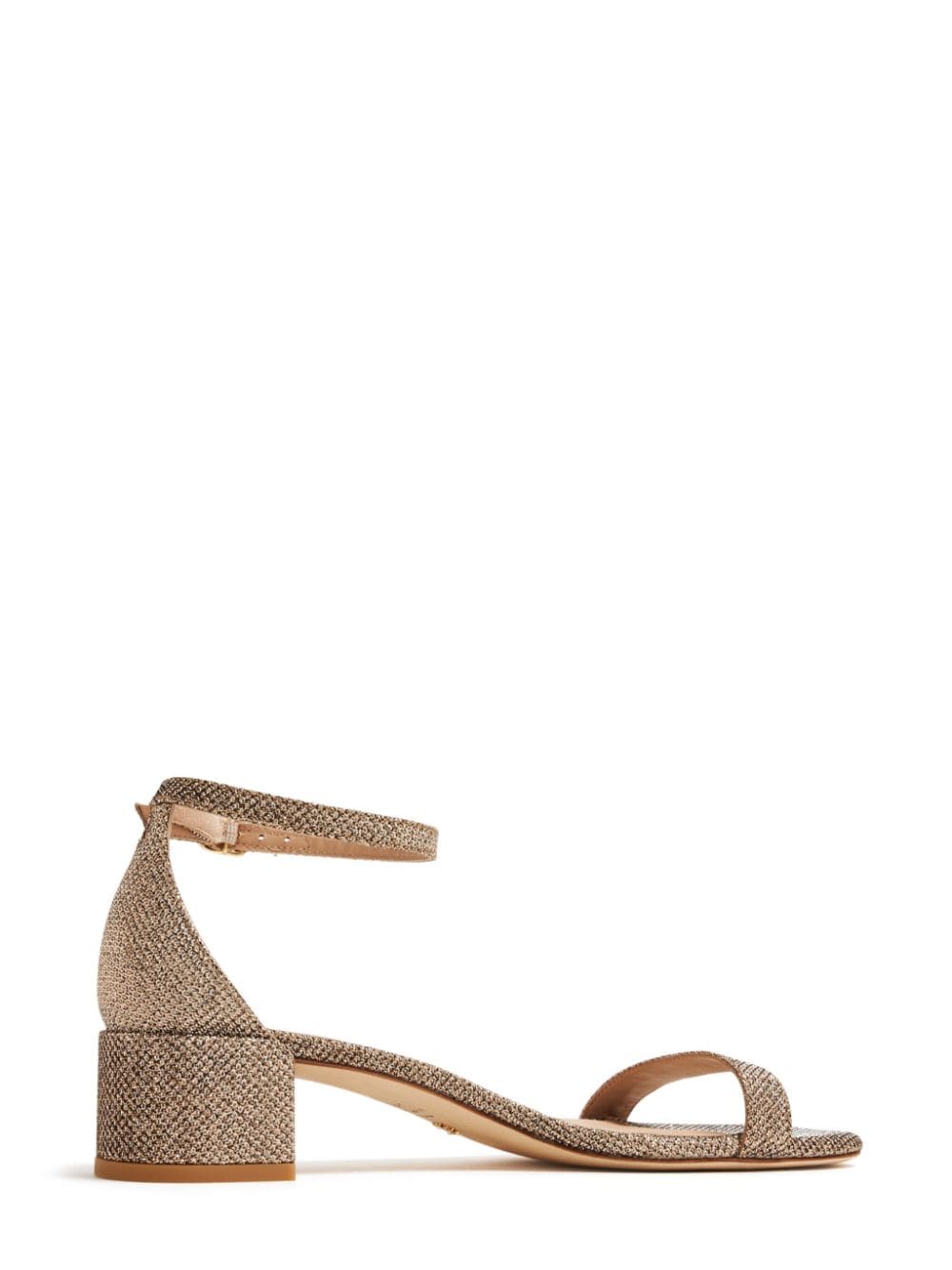 Shop Stuart Weitzman Nearlynude 35mm Leather Sandals In Gold
