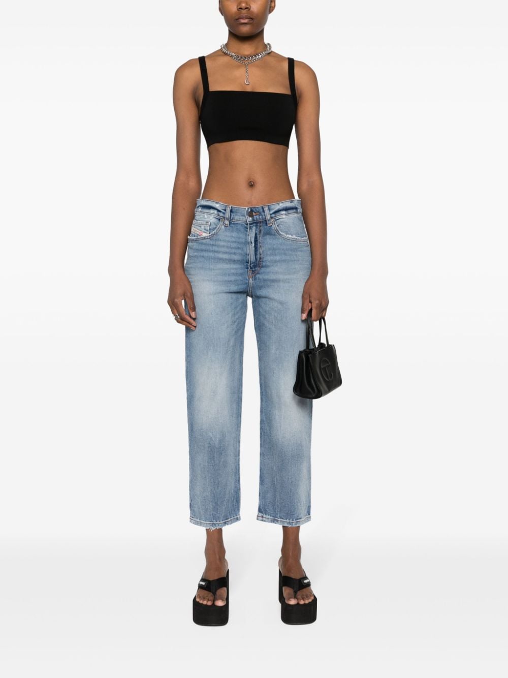 Shop Diesel 2016 D-air 0pfar Boyfriend Jeans In Blau