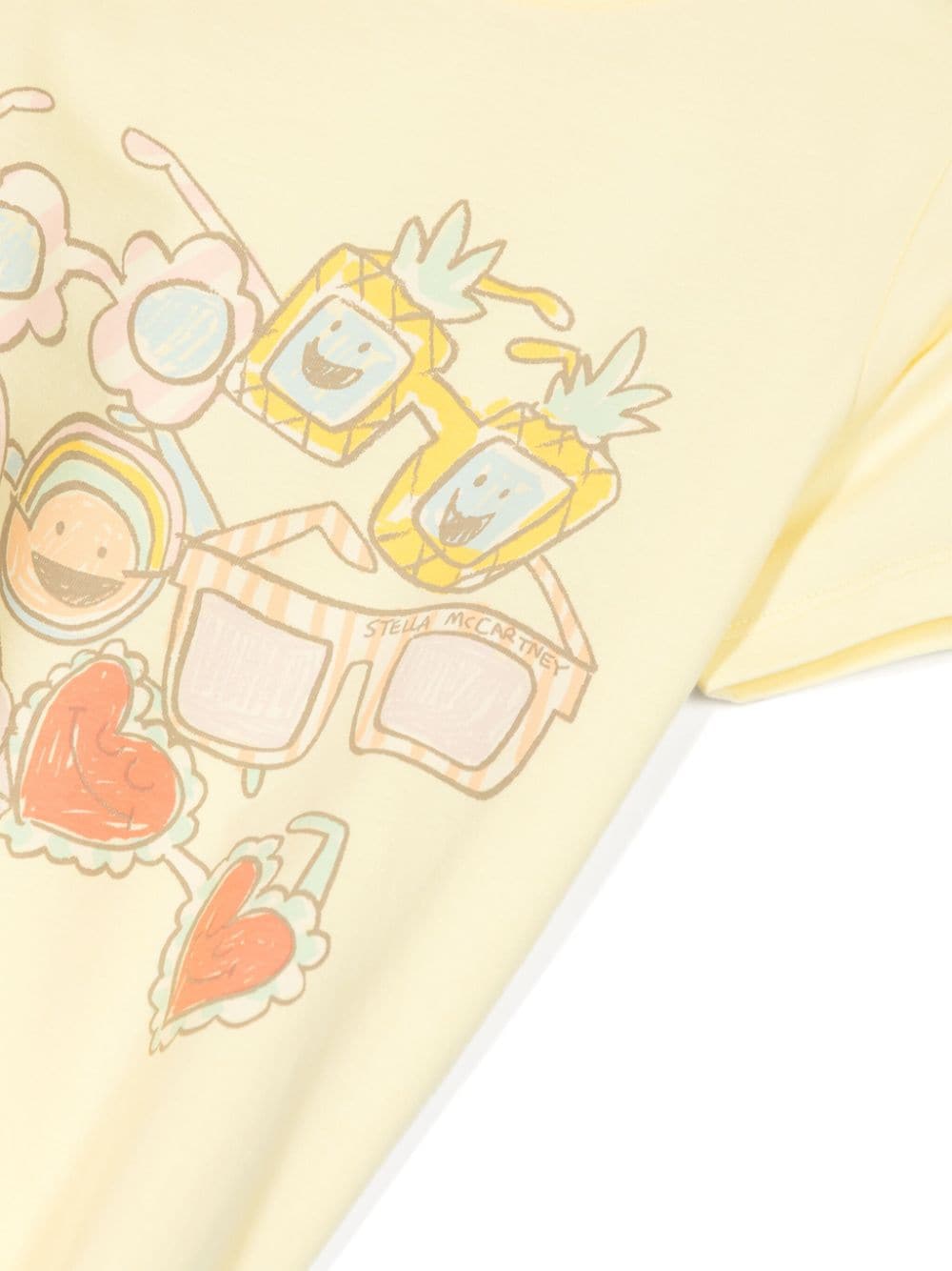 Shop Stella Mccartney Sunglasses Doodle-print Cotton T-shirt In Yellow