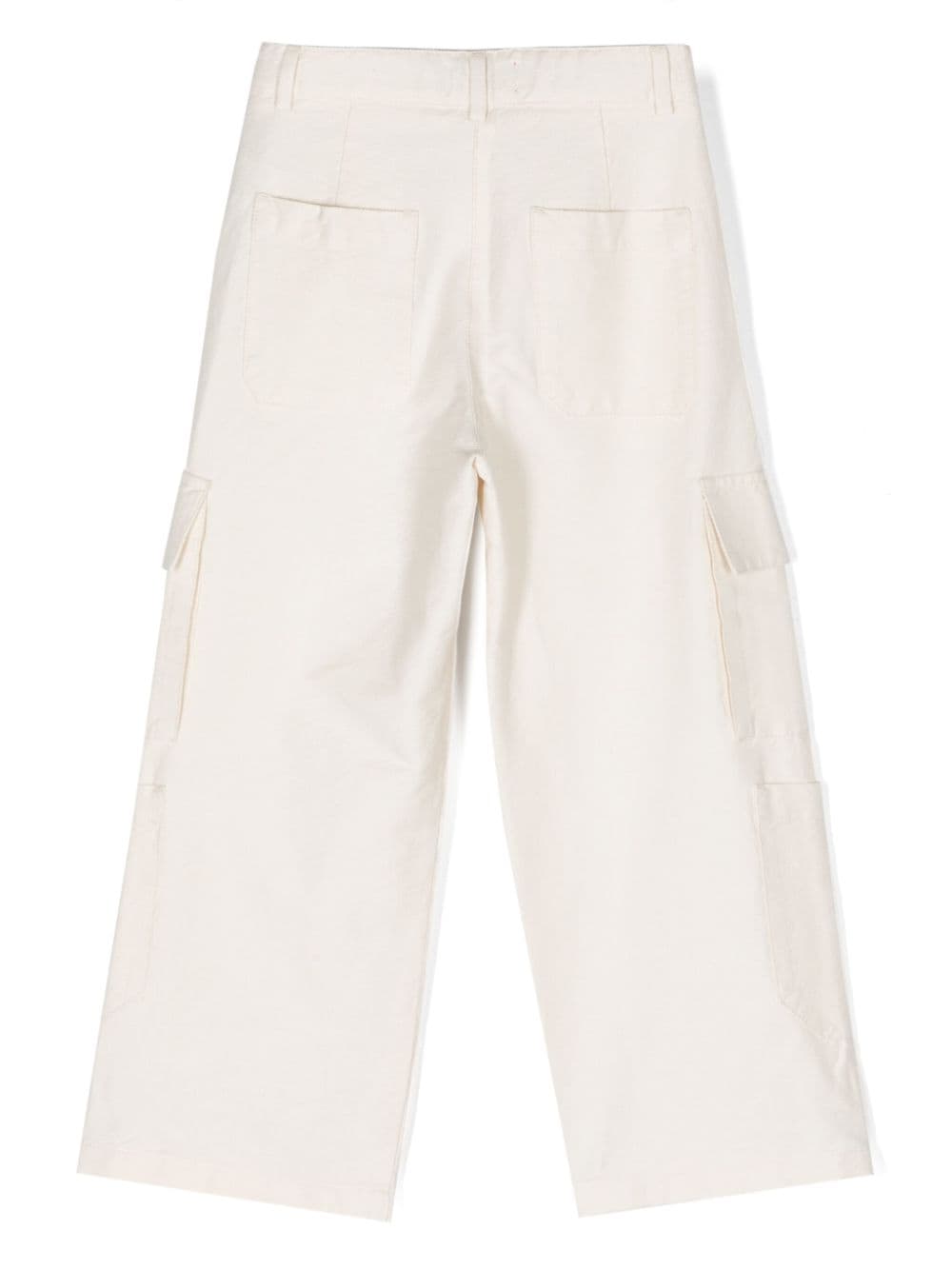 Missoni Kids high-waist twill cargo trousers - Wit