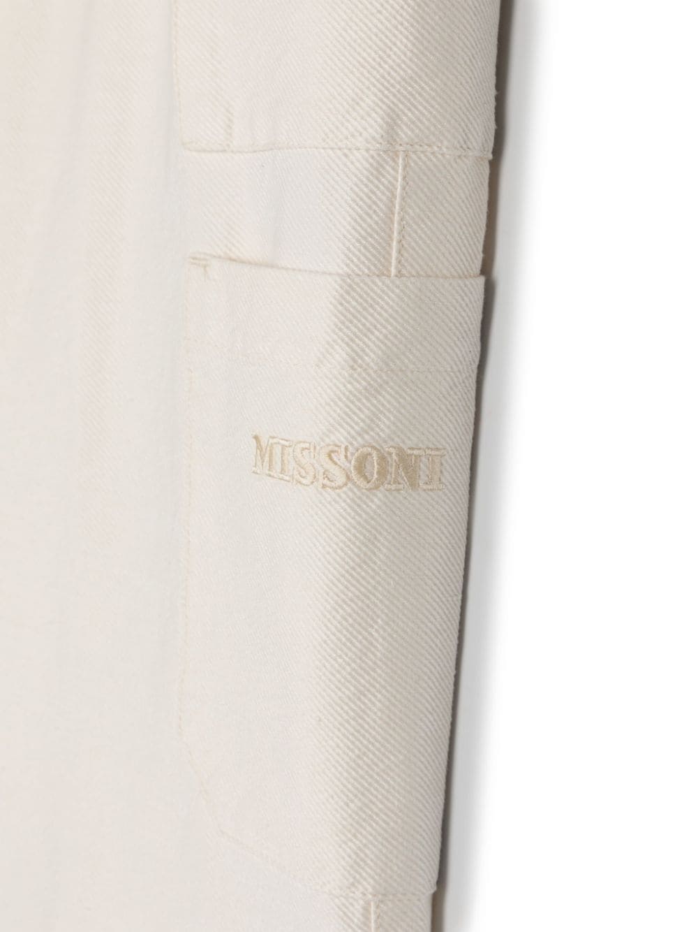 Shop Missoni High-waist Twill Cargo Trousers In White