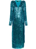 ROTATE BIRGER CHRISTENSEN sequinned wrap maxi dress - Blue
