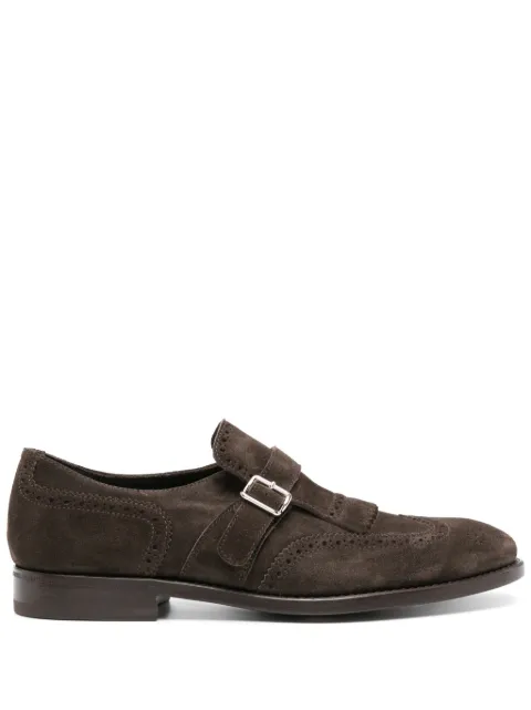 Henderson Baracco fringe-detail suede monk shoes