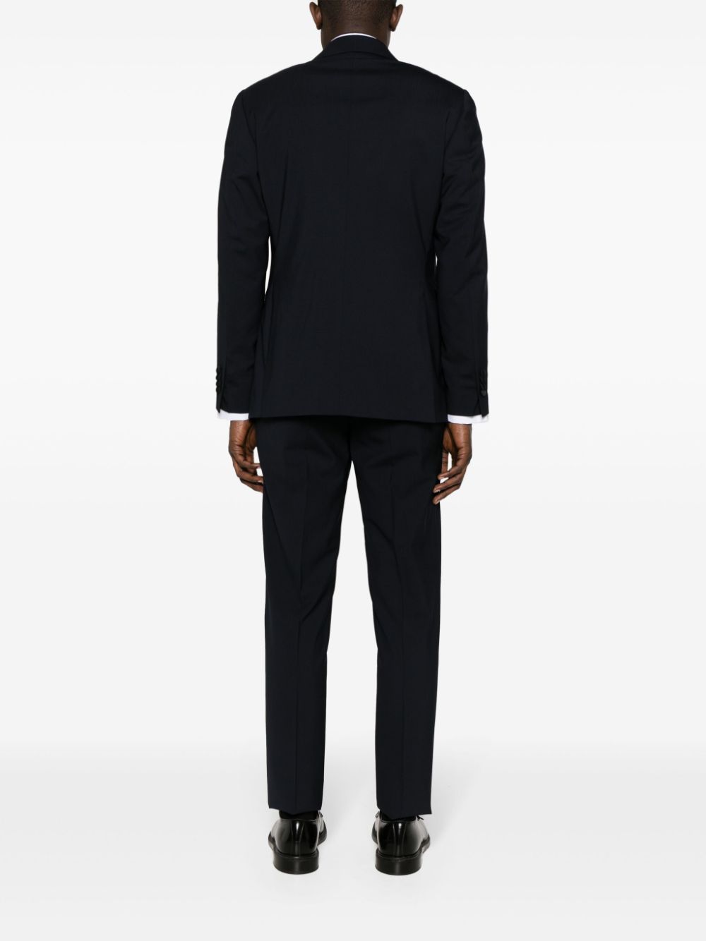 Shop Lardini Single-breasted Wool-blend Suit In Black