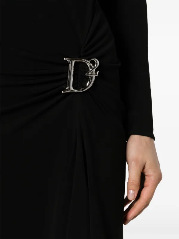 【送料&関税込】Dsquared2 Dress With Logo Plaque DSQUARED2 logo-plaque Mini Dress | Black | FARFETCH