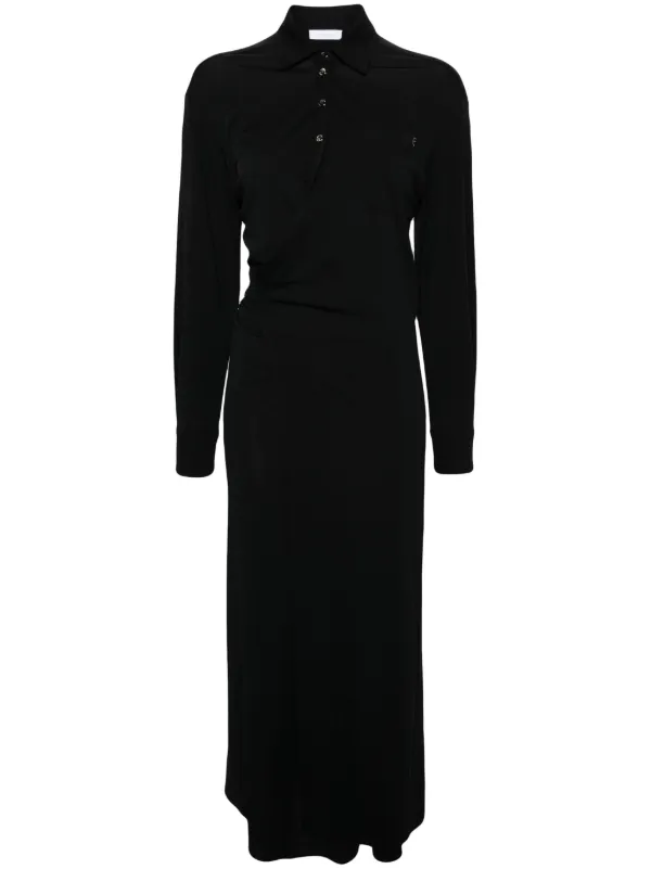ruched wrap dress black Plus Size Solid Color Ruched Wrap Dress for Women Knee Length Anna-Kaci