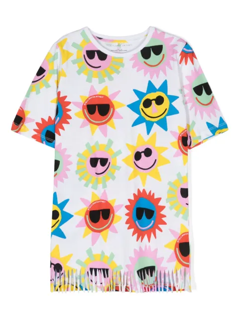 Stella McCartney Kids sun-print fringed dress