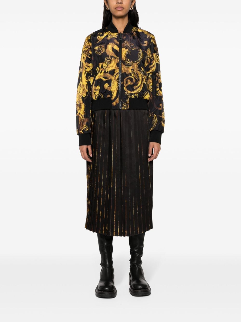Versace Jeans Couture Midi-rok met print Zwart