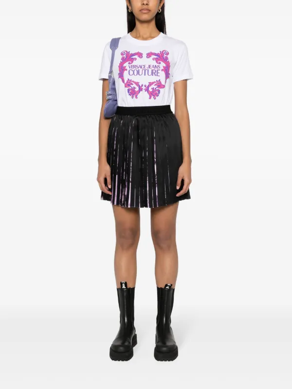 Versace Jeans Couture ウォーターカラー バロッコ プリーツスカート