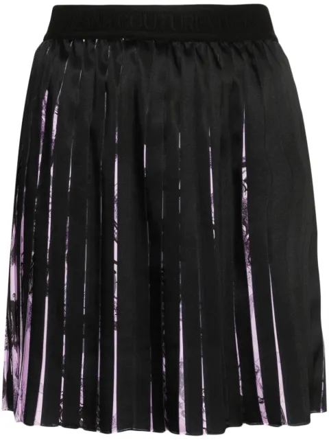 Versace Jeans Couture Watercolour Barocco pleated mini skirt