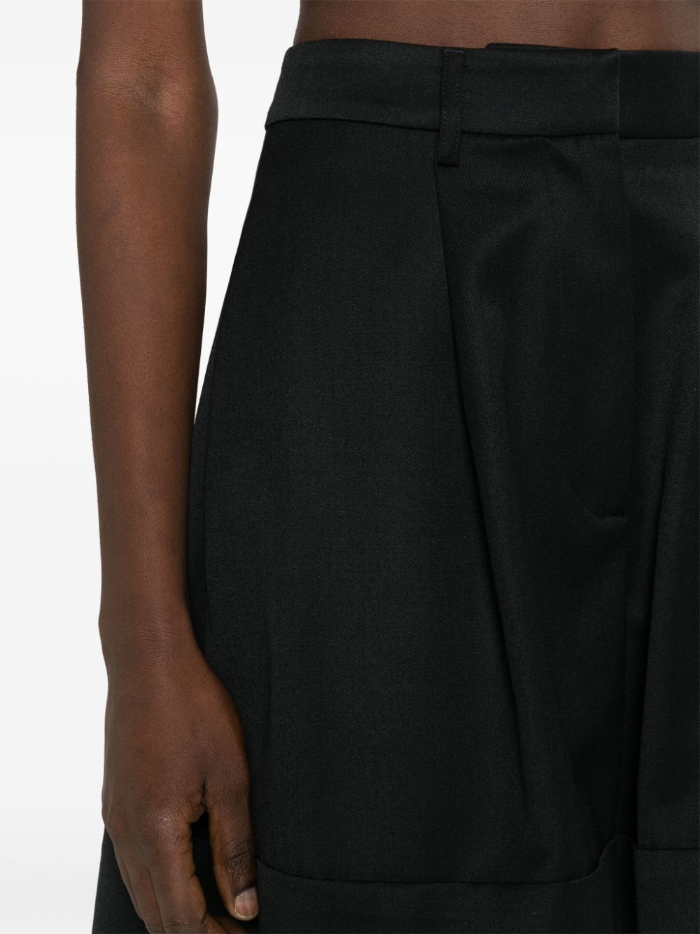 Shop Simone Rocha High-rise Flared Shorts In Black