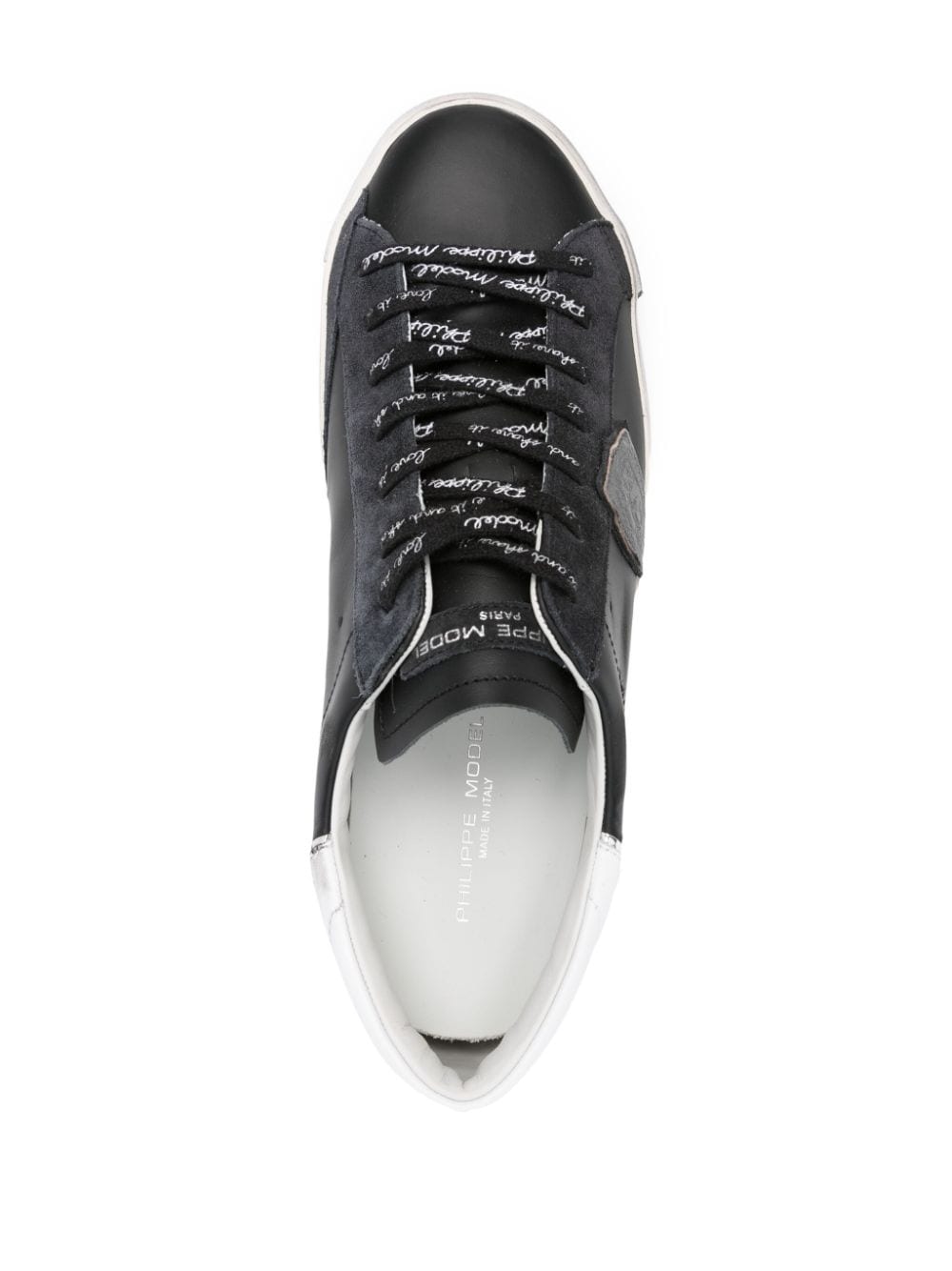 Shop Philippe Model Paris Prsx Leather Sneakers In Black