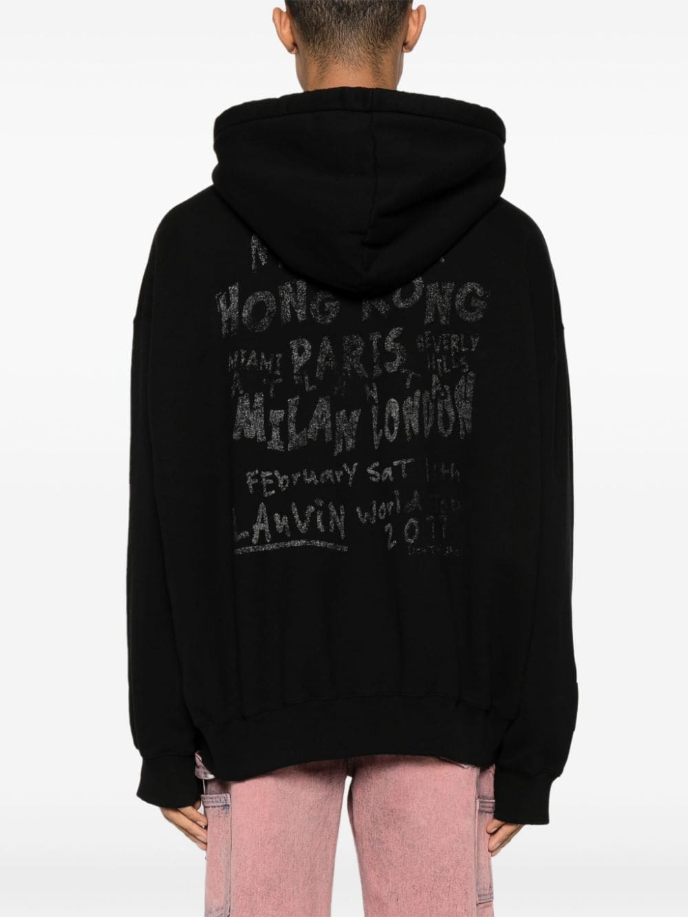Shop Lanvin X Future Graphic-print Cotton Hoodie In Black