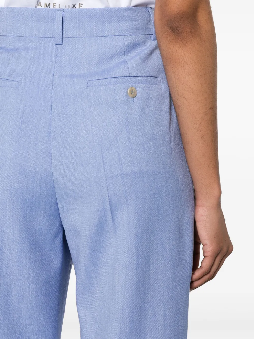 Max Mara Mélange Virgin-wool-blend Trousers In Blue