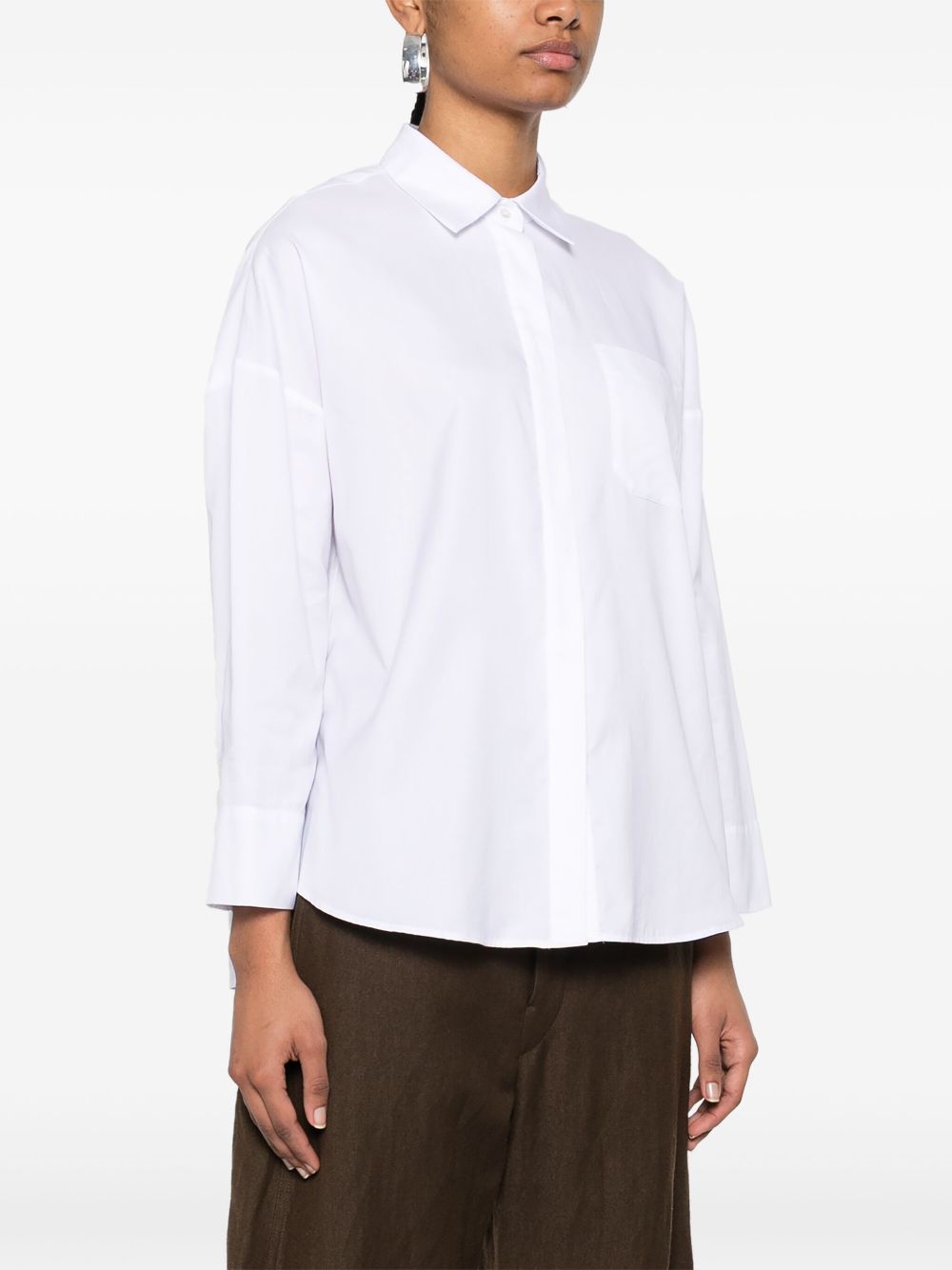 'S Max Mara logo-tag poplin shirt Women