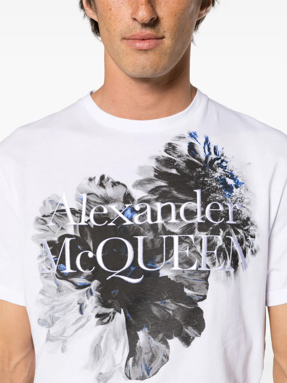 Alexander McQueen Katoenen T-shirt met bloemenprint Wit