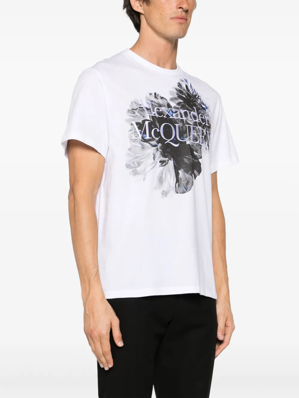 Alexander McQueen Katoenen T-shirt met bloemenprint Wit