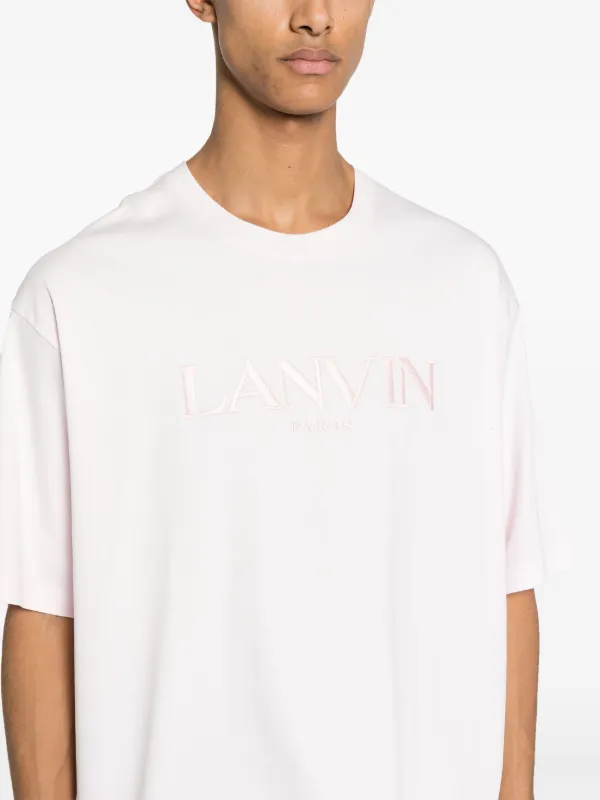 【関税込み】Lanvin ピンク Lanvin ロゴ刺繍 Tシャツ Lanvin ロゴ Tシャツ | ピンク | FARFETCH JP