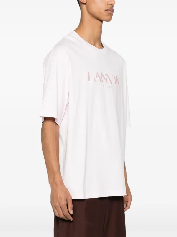 Lanvin logo-embroidered Cotton T-shirt | Pink | FARFETCH HK