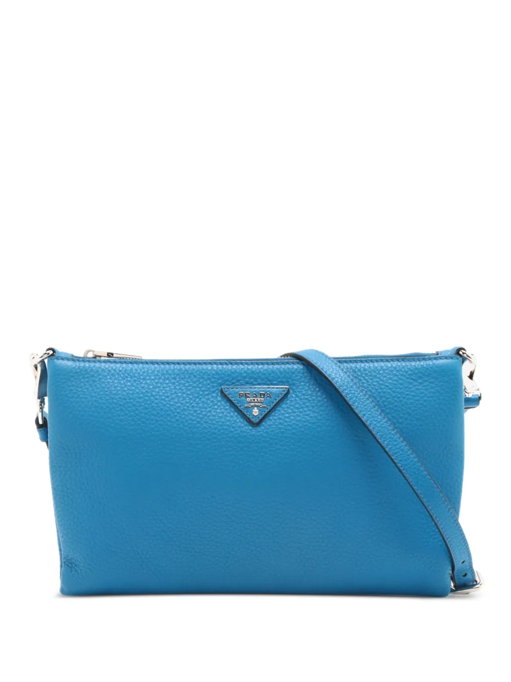 Pre-owned Prada Triangle Logo Shoulder Bag In Blue