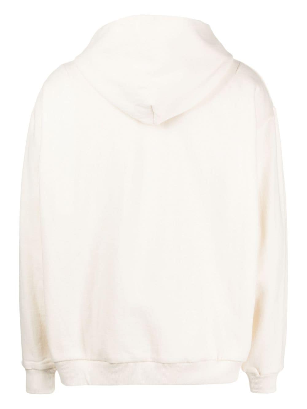 Shop Buscemi Logo-plaque Cotton Hoodie In White