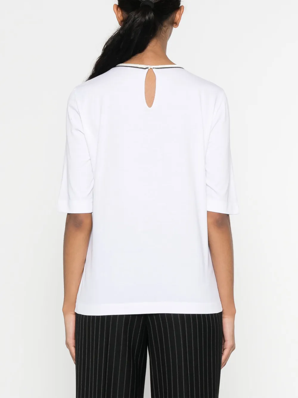 Shop Brunello Cucinelli Monili-detail Cotton T-shirt In White