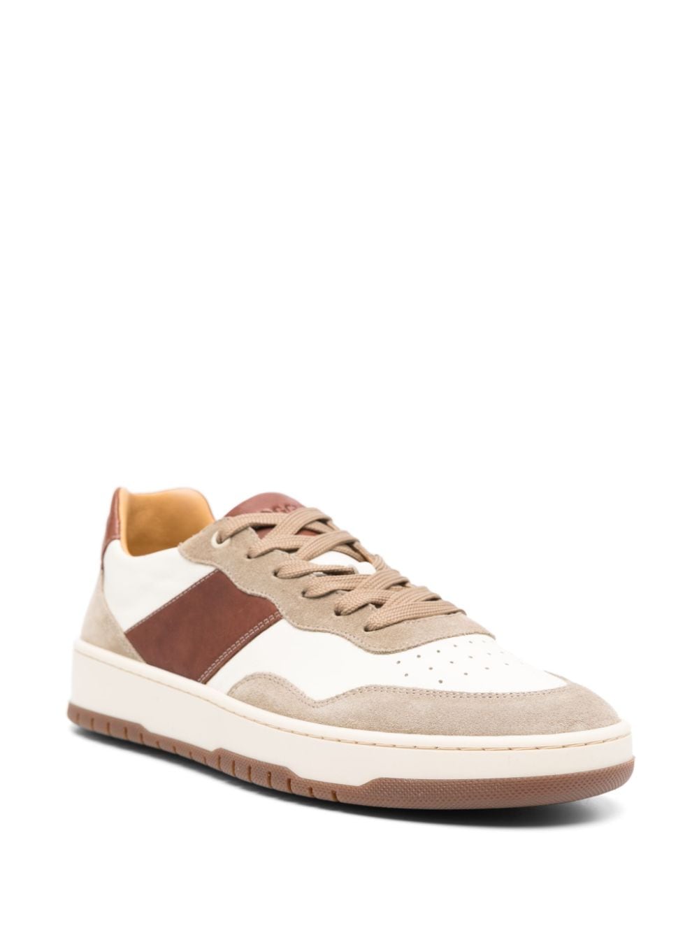 Shop Boggi Milano Panelled-design Leather Sneakers In Neutrals