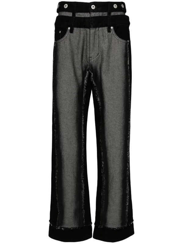 Feng Chen Wang Layered wide-leg Jeans | Black | FARFETCH Feng Chen Wang Layered wide-leg Jeans | Black | FARFETCH