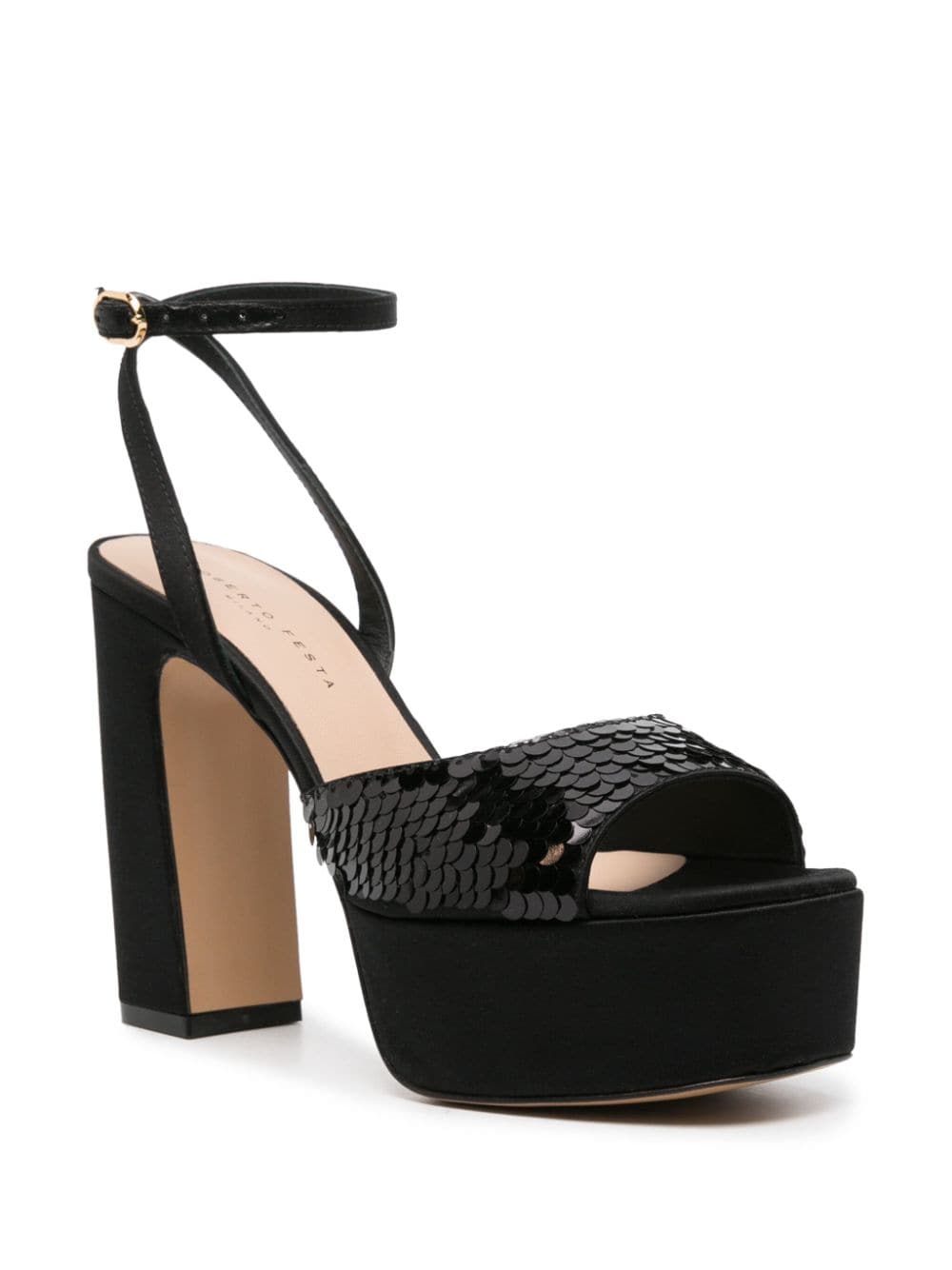 Shop Roberto Festa Stex 120mm Sequined Sandals In Black