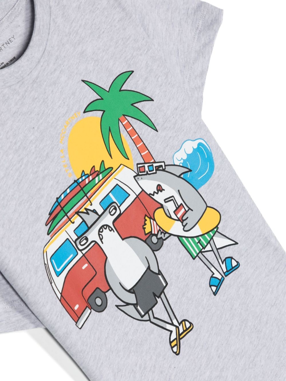 Stella McCartney Kids Katoenen T-shirt met logoprint Grijs