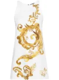 Versace Jeans Couture Watercolour Couture denim mini dress - White