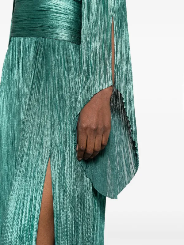 Maria Lucia Hohan Alana Plissé Silk Gown | Green | FARFETCH
