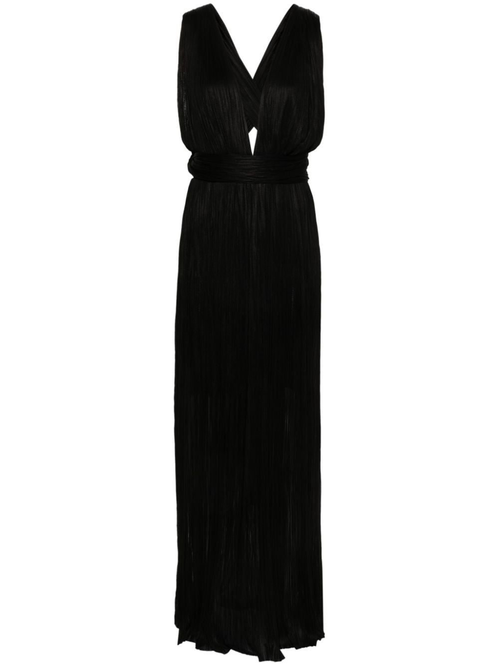 Maria Lucia Hohan Kim Pleated Silk Maxi Dress In Black
